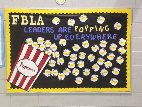 Entrepreneurship Bulletin Board Ideas, Fbla Bulletin Board High Schools, Student Recognition Bulletin Board, Fbla Poster Ideas, Business Class Bulletin Board Ideas, Fccla Bulletin Boards, Fbla Bulletin Board, High School Clubs, Business Education Classroom