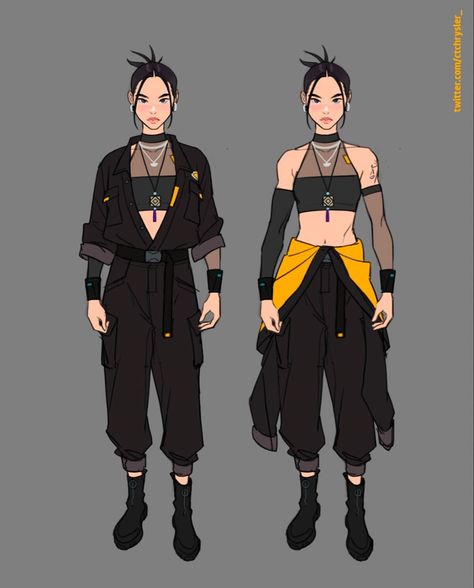 Cyberpunk Outfit Illustration, Cyberpunk Grunge Outfit, Futuristic Casual Fashion, Streetwear Drawing Reference, Sci Fi Clothing Design, Cyberpunk Jacket Design, Cyberpunk Clothing Design, Urban Fantasy Aesthetic Outfit, Women Cyberpunk Fashion