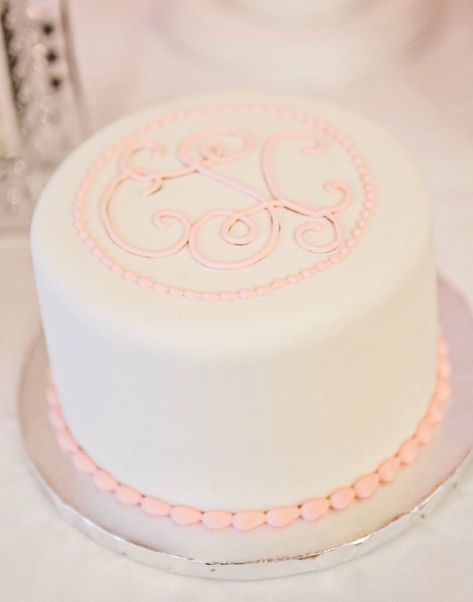 Monogram Cakes Birthday, Chinoiserie Party, Pink First Birthday, Monogram Cake, 1st Birthday Party Themes, Baby Shower Tea, 2nd Birthday Party Themes, Baby Dedication, Girl Birthday Themes