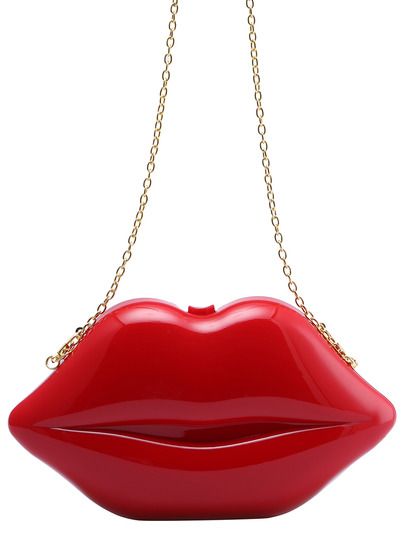 Red Shoulder Bag, White Shoulder Bag, Red Purse, Lip Shapes, Red Purses, White Purses, Red Handbag, White Handbag, Cherry Bomb