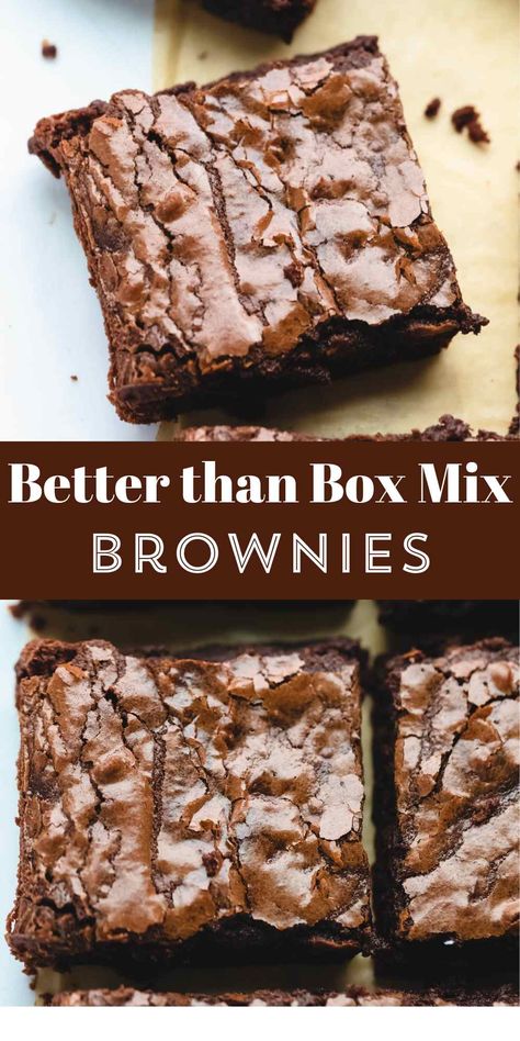 Better Than Box Mix Brownie Recipe - I Heart Eating Homemade Brownie Recipes Easy, Better Than The Box Brownies, Best Brownie Mix Recipe, Better Than Boxed Brownies, Recipe For Brownies Using Cocoa Powder, Homemade Box Brownies, Baking Recipes With Cocoa Powder, The Best Homemade Brownies, Simple Homemade Brownies Recipe