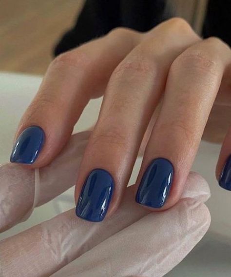 Blueberry Nails, Nails Subtle, Dark Blue Nails, Navy Blue Nails, Light Navy Blue, Amazing Nails, Subtle Nails, Casual Nails, I'm Bored