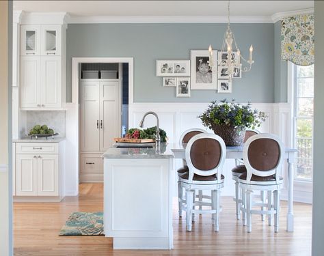 Benjamin Moore Paint Colors. Benjamin Moore Mount Saint Anne 1565 #BenjaminMoore #MountSaintAnne 1565 Grayish Blue Paint Colors, Mount Saint Anne, Blue Gray Paint Colors, Saint Anne, Living Colors, Blue Gray Paint, Kitchen New York, Cleaning Stuff, Office Color