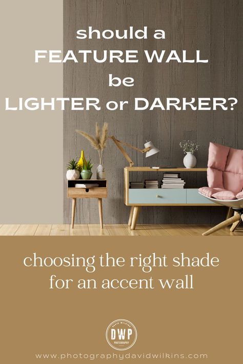 A fabulous way to bring some style, colour & focal point to a room .. but should a feature wall be lighter or darker? Discover how to choose the right shade for your accent wall. #featurewall #accentwall Accent Wall For Dark Room, Light Accent Wall Living Room, Accent Wall Vs Whole Room, How To Choose Accent Wall Color, Painted Fireplace Accent Wall, Light Colored Accent Wall, Fireplace Accent Wall Ideas Paint Colors, Kitchen Statement Wall Ideas, Fireplace Accent Wall Color Living Room