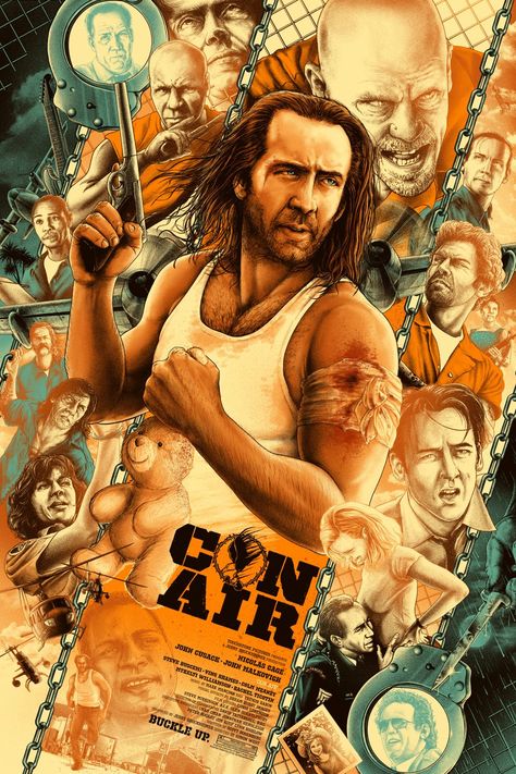 Con Air (1997) [1000x1500] by Matt Ryan Tobin 90s Action Movies, Air Movie, Action Movie Poster, Movie Artwork, Matt Ryan, Fan Poster, Movie Posters Design, English Movies, Cinema Posters