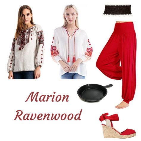 Marion Ravenwood from Indiana Jones Indiana Jones Costume, Marion Ravenwood, Costume Party Themes, Eve Costume, Couple Cosplay, Belt Pants, Geeky Fashion, Movie Inspired Outfits, Disneyland Outfits