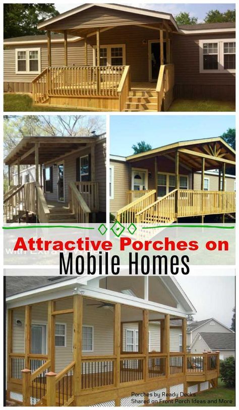 We're happy to share pictures of wonderful porches on mobile homes. What a great way to give your home more curb appeal and outdoor living space. Mobile Home Covered Porch Ideas, Porches On Mobile Homes, Porch With Roof, Mobile Home Decks And Porches, Manufactured Home Porch Ideas, Mobile Home Porch Ideas, Porch Skirting, Mobile Home Porches, Mobile Home Deck