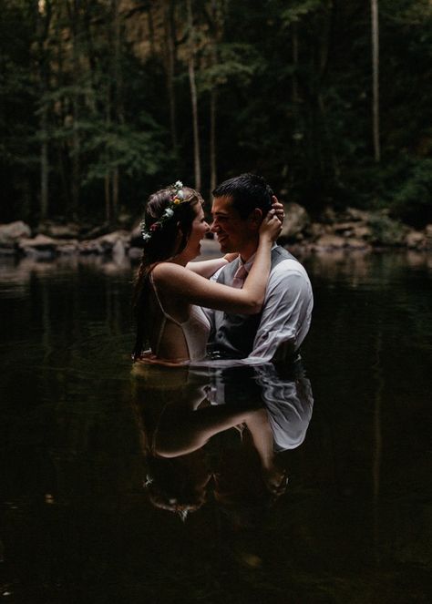 《pinterest: paigelikes 》 Waterfall Elopement, Cloudland Canyon, Waterfall Wedding, Pinterest Wedding, Photos Originales, Pre Wedding Photoshoot, Forest Wedding, Elopement Inspiration, Junebug Weddings