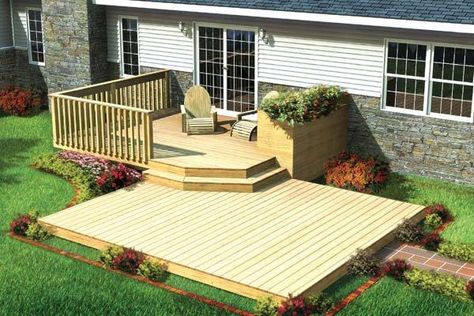 Backyard Layout, Floating Deck, Patio Pergola, Patio Deck Designs, Wooden Deck, Pergola Design, Deck Designs Backyard, Small Deck, Deck Plans