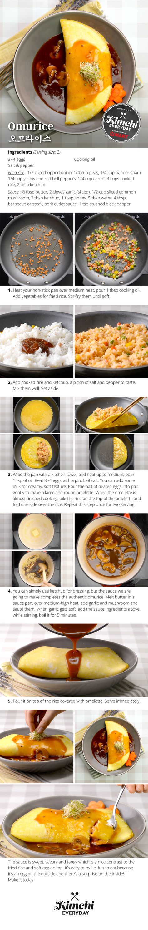 Hmart presents: How to make Omurice Rice Omelette, Omurice Recipe, Omelet Rice, Koreansk Mad, Rice Japanese, Meat Ideas, Homemade Brunch, Recipes Asian, Simple Breakfast