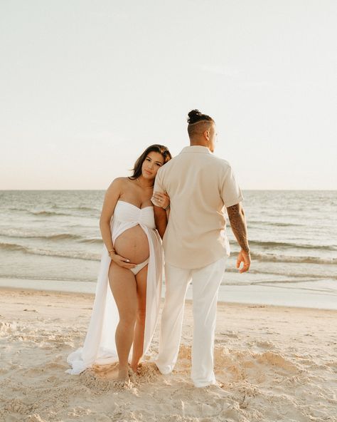 The cutest beach maternity shoot for the cutest Mom + Dad to be! 🐚🌾 adored these two and loved capturing such a special moment for them @kimmojeda ❤️ Not so fun fact about me, I never had a maternity shoot with either of my pregnancies and I heavily regret it. I feel like that makes me really enjoy maternity shoots and getting those special moments for my clients ❤️ #tampaphotographer #flphotographer #stpetephotographer #wesleychapelphotographer #njphotographer #beachmaternityshoot #beachma... Beach Maternity Poses, Tropical Maternity Shoot, Beach Maternity Shoot, Fact About Me, Maternity Photography Outdoors, Maternity Shoots, Dad To Be, Summer 25, Maternity Pics