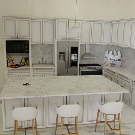 Adeline Doss — Modern Kitchen/ Dining Blender Room (Free) Blender Room, Sims 4 Cc Furniture Living Rooms, The Sims 4 Lots, Modern Kitchen Dining, Sims 4 Kitchen, Mod Furniture, Urban Kitchen, Small House Layout, Sims 4 House Building