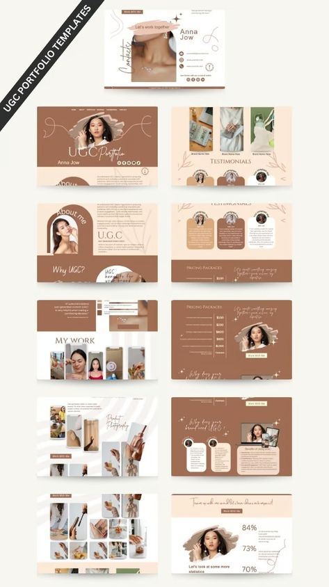 UGC Canva Portfolio Template, UGC Website Template, UGC Media Kit, Content Creation Kit, Minimalist UGC Portfolio, Neutral UGC Starter Kit - Payhip Ugc Website, Canva Portfolio, Canva Tutorials, Coach Website, One Page Website, Digital Footprint, Canva Tutorial, Portfolio Template, Portfolio Templates