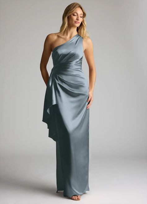 Dusty Blue Azazie Saira Bridesmaid Dresses | Azazie Azazie Bridesmaid Dresses Dusty Blue, Satin Bridesmaids Gowns, Dusty Blue Bridesmaid Dress, Dusty Blue Bridesmaid, Bridesmaid Dresses Satin, Bridesmaid Dresses Azazie, Dusty Blue Bridesmaid Dresses, Blue Silk Dress, Blue Bridesmaid Dress