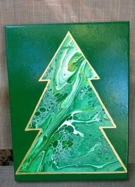 Painting Walls Tips, Paint Christmas, Paint Pours, Studio Painting, Christmas Art Projects, Pour Paint, Painting Christmas, 2020 Vision, Christmas Tree Painting