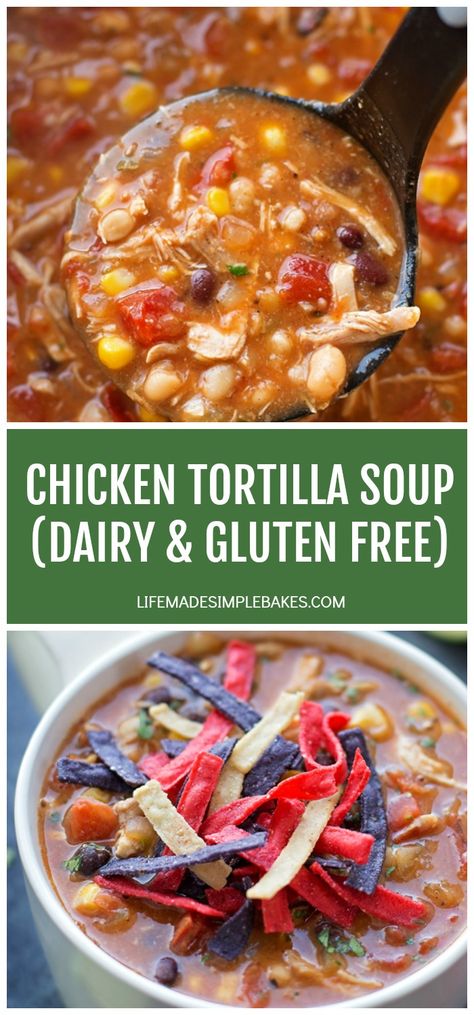 Tortilla Soup Dairy Free, Chicken Tortilla Soup Dairy Free, Soup Dairy Free, Life Made Simple, Dairy And Gluten Free, Dairy Free Recipes Dinner, Dairy Free Soup, Dairy Free Dinner, Dairy Free Gluten Free