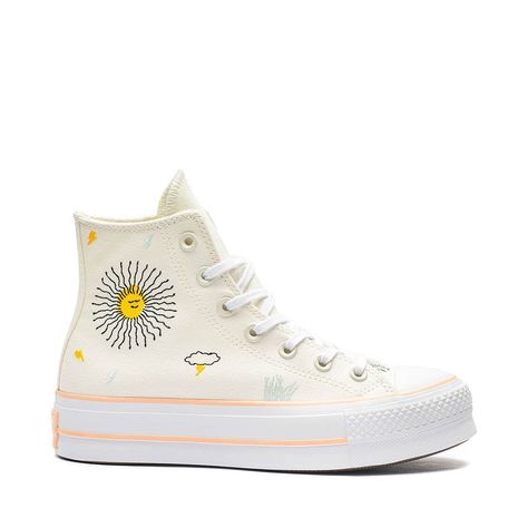 Embroidery Sneakers, Womens High Top Shoes, Converse Platform, Women Platform Sneakers, Chuck Taylor All Star Lift, Preppy Shoes, Converse Run Star, Converse Chuck Taylor All Star, Dream Shoes