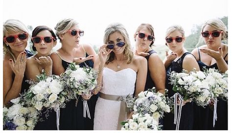 Navy Country Wedding, Gangster Wedding, Wedding Favors Sunglasses, Bridesmaid Poses, Bridesmaid Photoshoot, South African Weddings, Bride Pictures, Bright Wedding, Beach Ceremony