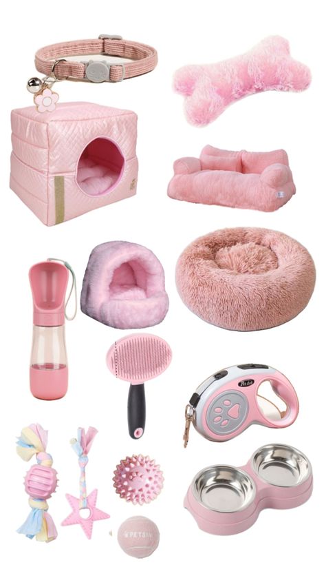 Dog Room Design, Dog Gift Basket, Puppy Items, Pet Rabbit Care, Cat Bedroom, Puppy Room, Pet Things, Cute Small Dogs, Pink Pet