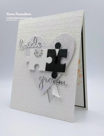 Stampin’ Up! Well Written Wedding Card – Creative Stamping Designs Scrapbook Wedding Cards, Wedding Cards Su, Wedding Card Craft Ideas, Creative Wedding Cards, Homemade Wedding Cards, Stampin Up Wedding Cards, Circle Cards, Memories Scrapbook, Scrapbook Wedding