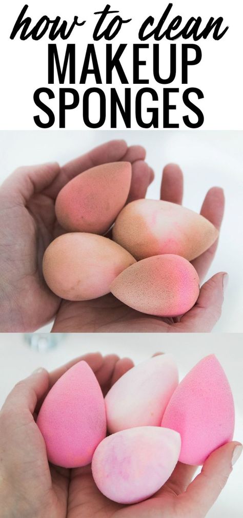 How to clean makeup sponges EASILY and effectively! Clean Makeup Sponge, Ivory Soap, Makeup Tip, How To Grow Eyebrows, Makeup Sponges, Baking Soda Uses, Makeup Guide, Leg Pain, Clean Makeup