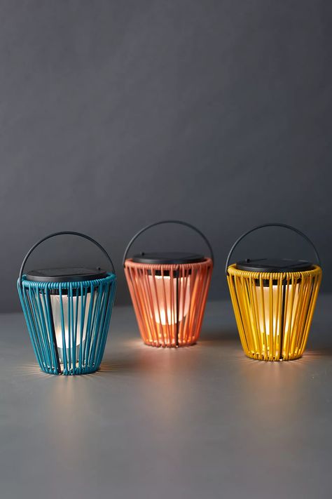 Balcony Solar LED Lantern | Anthropologie Unique Lamp Shades, Solar Lantern, Poppy Color, Unique Lamp, Outdoor Pouf, Outdoor Candles, Citronella Candles, Led Lantern, Solar Lanterns