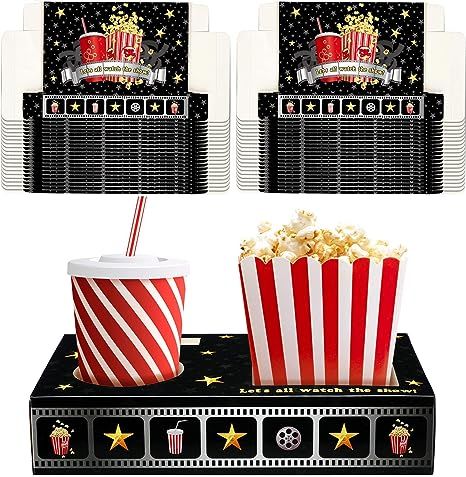 Kid Movie Night Snacks, Christmas Birthday Party Favors, Movie Theater Snacks, Cinema Party, Movie Night For Kids, Snack Holder, Movie Theater Popcorn, Popcorn Candy, Movie Night Birthday Party