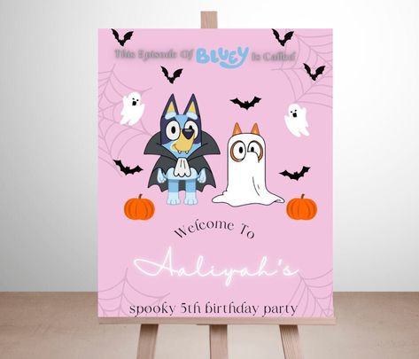 🎃🎃Matching items  https://www.etsy.com/listing/1566772122/digital-bluey-halloween-birthday?click_key=0266261b9cd3257d4be51a30a5e262771959687a%3A1566772122&click_sum=4ecee557&ref=shop_home_active_3  Welcome sign This is NOT a physical product so no item will be shipped to you.  COMPUTER REQUIRED ** Available for only 90 days after your purchase  🎃🎃What you will receive: High quality 300 dpi jpg + PDF file.🎃🎃 - Sign 18x24 Don't see the size you want? Send us a message before you purchase and Bluey Halloween Birthday, Halloween Bluey Party, Bluey Halloween Birthday Party, Bluey Halloween Party, Booday Party, Bluey Birthday Theme, Halloween Bluey, Bluey Halloween, Halloween Theme Party