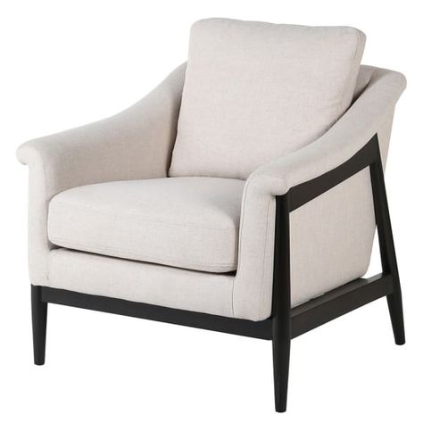 Malbis Shaped Armchair Holly House, Linen Armchair, Upholstered Armchair, Contemporary Chairs, Modern Accent Chair, Chic Interior, Sleeper Chair, Beautiful Chair, Linen Upholstery