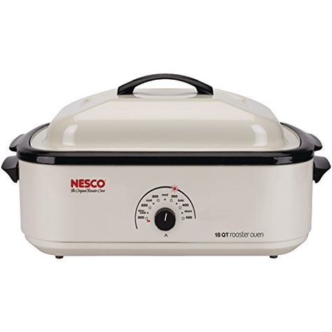 Nesco 4818-14 Classic Roaster Oven, 18-Quart, Porcelain Cookwell, Ivory Nesco Roaster Oven, Turkey In Electric Roaster, Turkey In Roaster Oven, Roaster Oven Recipes, Electric Roaster Ovens, Turkey Roaster, Scalloped Corn, Turkey In Roaster, Electric Roaster