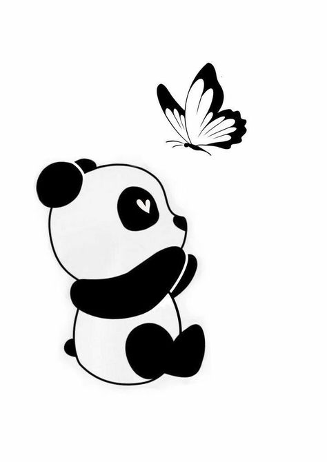 Panda Bear Tattoos, Cute Panda Drawing, Tato Dengan Makna, Panda Drawing, Panda Tattoo, Bear Tattoos, Idee Cricut, Panda Art, Cool Pencil Drawings