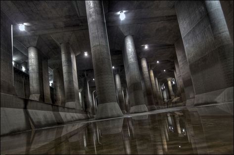 g-cans-tokyo-3 City Corner, Hidden Tunnel, Storm Drain, Underground Drainage, Skateboard Park, Underground World, Underground Tunnels, Brutalist Architecture, Inner World