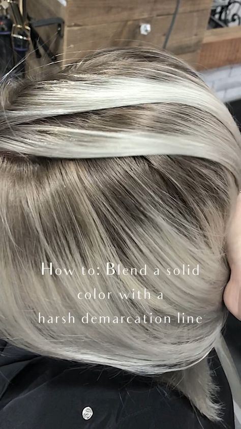 Line Of Demarcation Hair, How To Do Highlights, Going Gray, Hair Stuff, Hair Tutorials, New Growth, Grow Out, Dark Hair, Hair Highlights