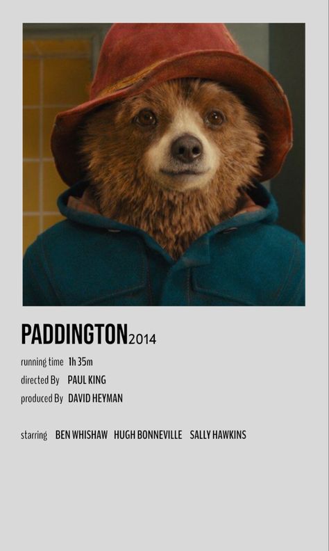 Movie Poster Polaroid, Paddington Movie, Paddington Film, Poster Polaroid, Printable Wall Collage, Movie Card, Girly Movies, Film Posters Minimalist, Photographie Portrait Inspiration