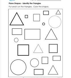 Kindergarten Geometry, Plane Shapes, Triangle Worksheet, Geometry Triangles, Toddler Homeschool, Shapes Worksheets, Math Geometry, A Plane, Triangles