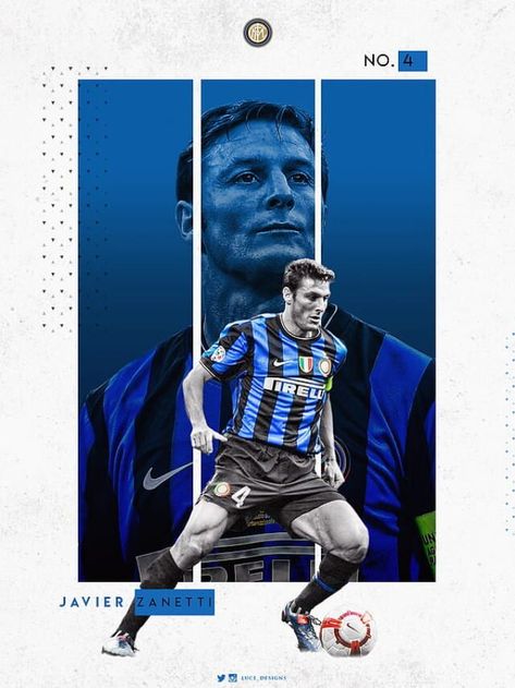 Javier Zanetti, Sports Magazine Covers, Shayari Motivational, Football Artwork, Sports Design Ideas, Sports Magazine, Sports Design Inspiration, Wedding Album Design, Soccer Poster