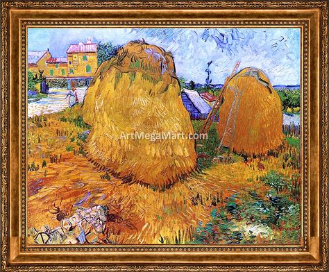 Haystacks in Provence Vincent Van Gogh Art, Farmhouse Frames, Oil Painting For Sale, Van Gogh Paintings, Van Gogh Art, Classic Paintings, Dutch Artists, Vincent Van, Business Model