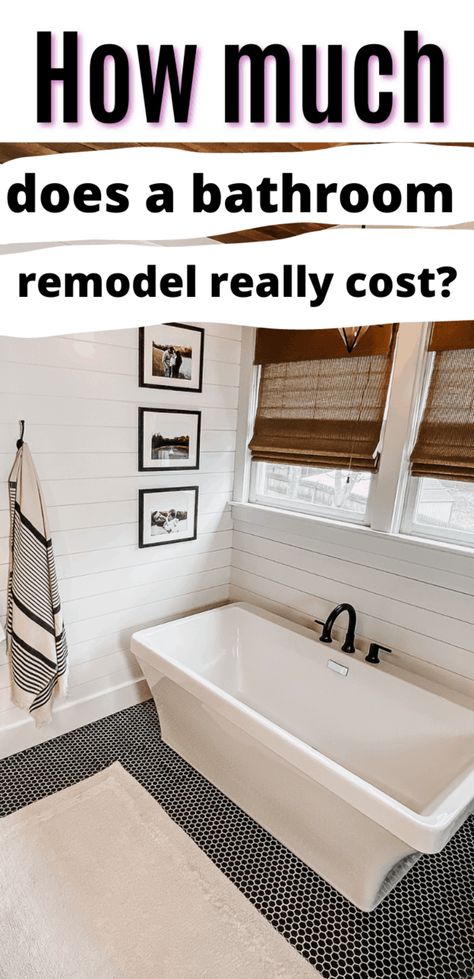 How much does a bathroom renovation cost? Find out how much a bathroom remodel costs, plus ways to save on renovating your bathroom. If you're designing a bathroom remodel on a budget, this post is for you! Designing A Bathroom, Bathroom Renovation Cost, Bathroom Remodel On A Budget, Remodel On A Budget, Perfect Bathroom, Renovation Costs, Bathroom Makeover, Bathroom Renovation, Ways To Save