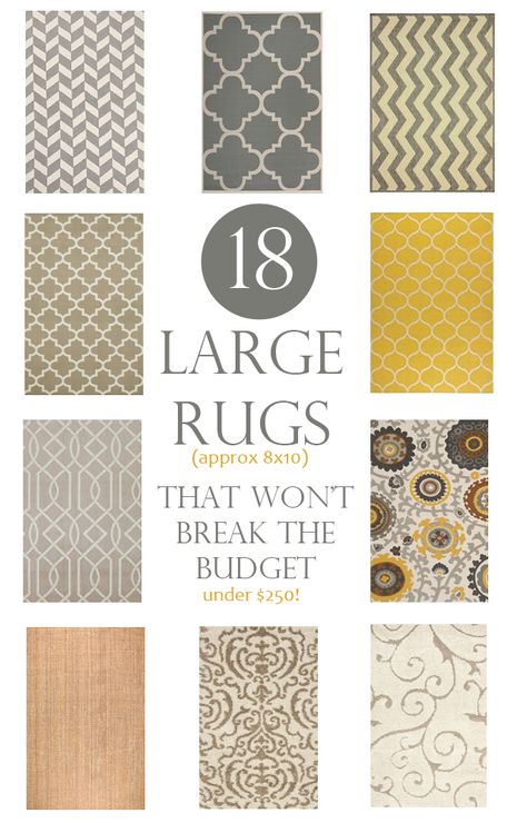 Large rugs that won't break the budget. These are 8x10 rugs for under $250. Even gives options for $150 budget. Real Life Pictures, 8x10 Rugs, Life Pictures, Diy Patio Furniture, Large Area Rugs, Diy Outdoor Furniture, My New Room, Large Rugs, Home Living Room