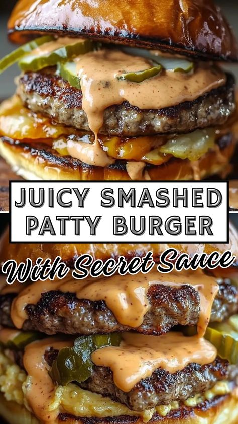 Recipes Archives - Delicious Recipes - Easy Cooking Ideas and Tasty Dishes Ground Beef Recipes Burgers, Secret Sauce Recipe For Burgers, Smashed Beef Burger, Smash Burger Tips, Ground Beef Burger Patties, Ground Beef Hamburgers, Bbq Smash Burger, Smashed Burger Sauce, Smash Burger Special Sauce