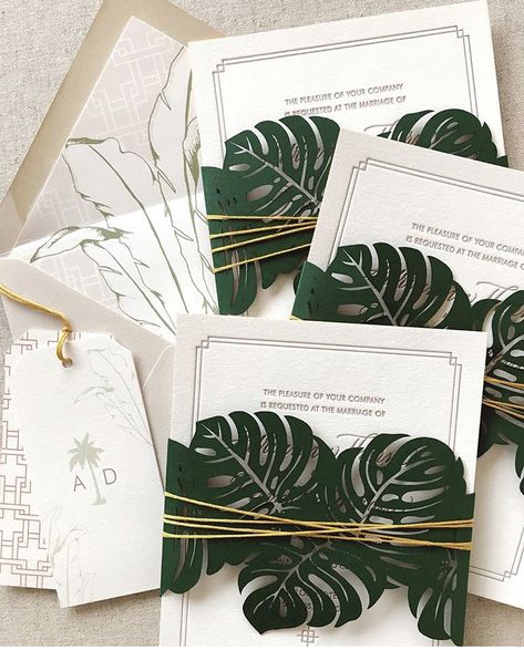 Retro Wedding Theme, Tropical Wedding Theme, Destination Wedding Decor, Tropical Beach Wedding, Tropical Wedding Invitations, Luxury Card, Monstera Leaves, Fun Wedding Invitations, Invitation Inspiration