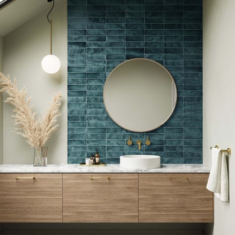 Blue Bathroom, Daily Inspiration, Future Home, Bathrooms, Square, Interior Design, Blue, Design