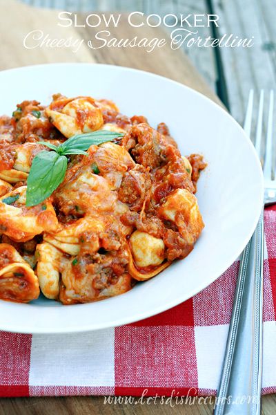 Cheesy Sausage Tortellini, Best Pasta Bake Recipe, Fall Slow Cooker, Slow Cooker Spaghetti Sauce, Fall Slow Cooker Recipes, Slow Cooker Spaghetti, Italian Stallion, Tortellini Bake, Sausage Tortellini