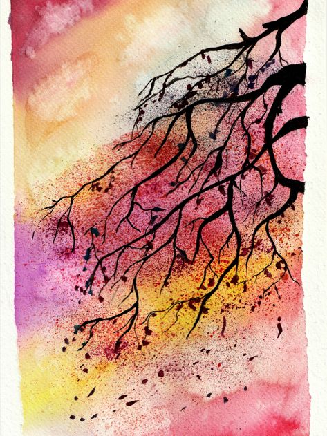 Painting Aesthetic, Watercolor Tree, Falling Leaves, Tree Painting, Watercolor Painting, Autumn Leaves, Watercolor Paintings, Abstract Artwork, Paintings