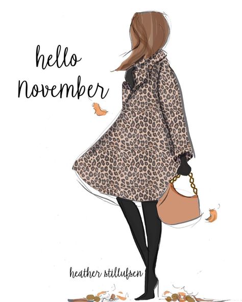 Hello 🍂 November...it’s time to count up all of the things we are grateful for and falling leaves and family gatherings...enjoy beautiful November. #heatherstillufsen #november #illustration #autumn Hallo November, Heather Rosehill, Heather Stillufsen Quotes, Heather Stillufsen, Hello November, November Month, Rose Hill, Hello December, Hello Weekend