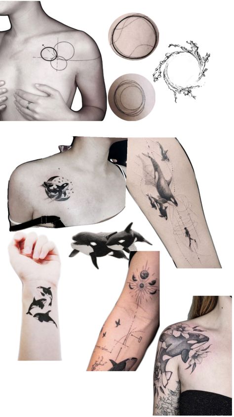 Orca & Line tattoos Line Tattoos, Tattoo Ideas, Tattoos