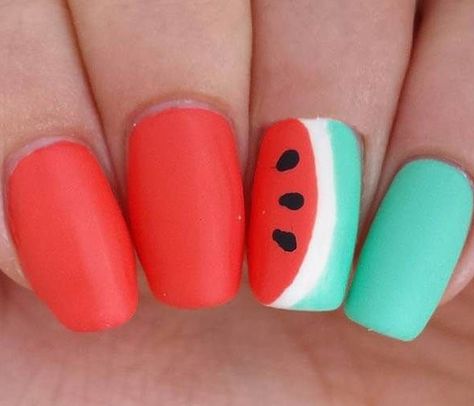 140 Summer Beach Nail Ideas With DIY Tutorials - Guide 2022 Watermelon Nail Designs, Watermelon Nail, Watermelon Nail Art, Summer Nails Beach, Watermelon Nails, Best Nail Art Designs, Nails For Kids, Cute Nail Art, Beach Nails