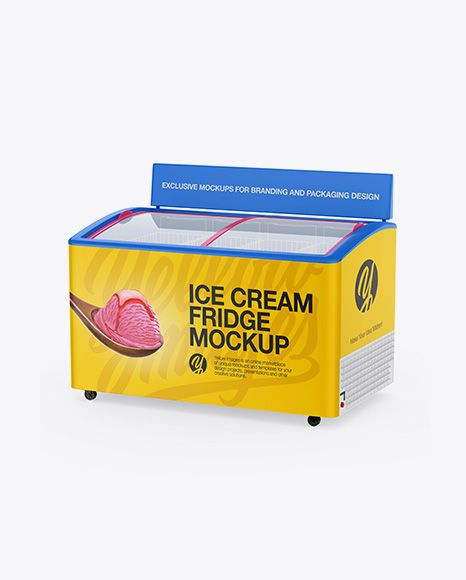 Ice Cream Fridge Mockup. Present your design on this mockup. Simple to change the color of different parts and add your design. Includes special layers and smart objects for your creative works. #34 #equipment #fridge #halfsideview #icecream #mockup #shopfittings #wheels Cream Fridge, Ice Cream Fridge, Cream Photography, Mockup Template Free, Ice Cream Freezer, Free Psd Mockups Templates, Shop Fittings, Psd Mockup Template, Psd Template Free