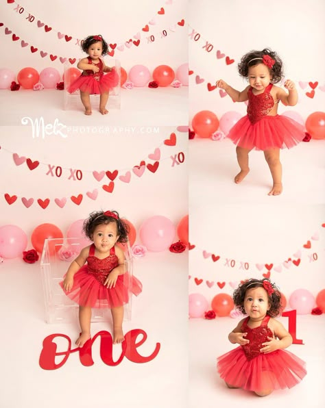 Valentine Day 1st Birthday, Valentines First Birthday Photo Shoot, Valentines First Birthday Party, First Birthday Heart Theme, Heart Theme First Birthday, 1st Birthday February Party Ideas, Little Sweetheart First Birthday, Valentines Birthday Photoshoot, First Birthday Valentines Day Theme