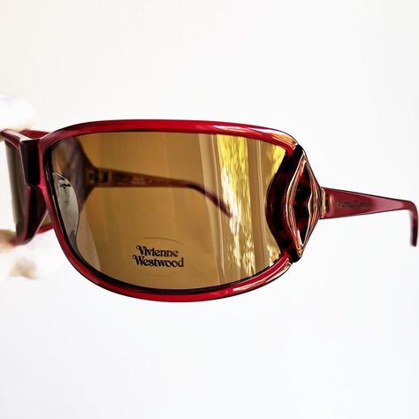 Vivienne Westwood Sunglasses, Vivienne Westwood Vintage, Vintage Sunnies, Red Sunglasses, Color Frame, Stylish Glasses, Vintage Glasses, Vintage Sunglasses, Mode Inspo